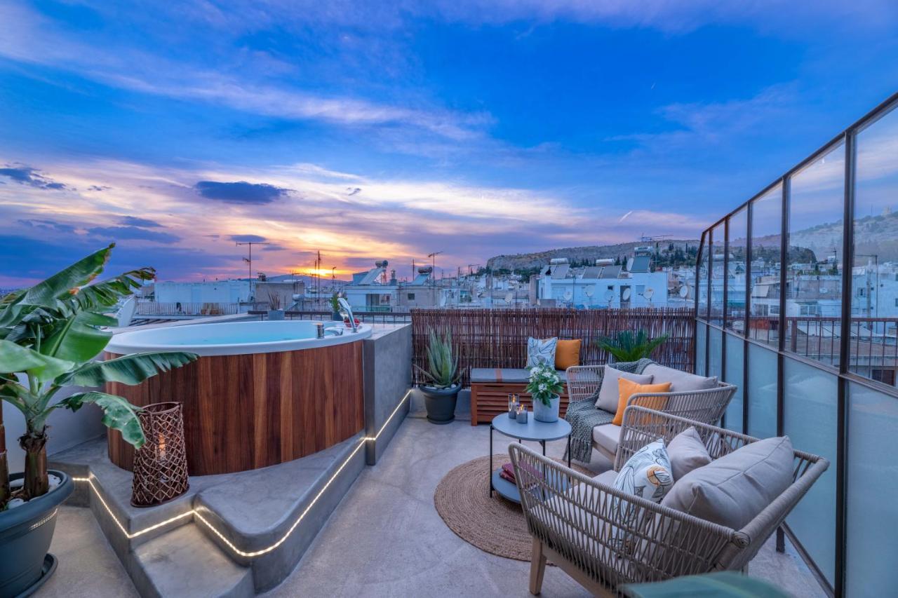 אתונה Topfloor Getaway Balcony&Hot Tub+Acropolis View מראה חיצוני תמונה
